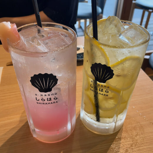 しらはら　生姜サワーとレモンサワー